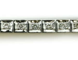 Armband 18 cm 585/000 14 K Weißgold 45 Diamanten zus. 0,75 ct