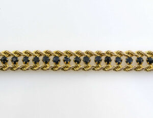 Armband 585/000 14 K Gelbgold Saphir 22 cm