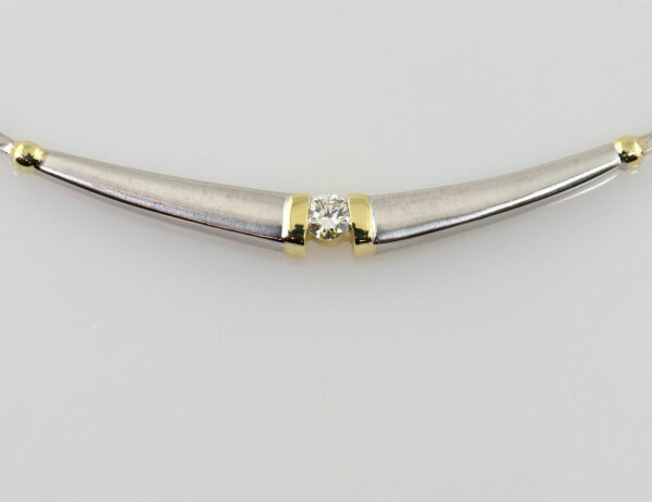 Collier 585/000 14 K Weißgold 1 Diamant 0,14 ct, 43 cm lang