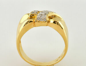 Diamant Ring 750/000 18 K Gelbgold 32 Diamanten zus. 0,35 ct