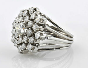 Diamant Ring 750/000 18 K Weißgold 24 Brillanten zus. 2,85 ct