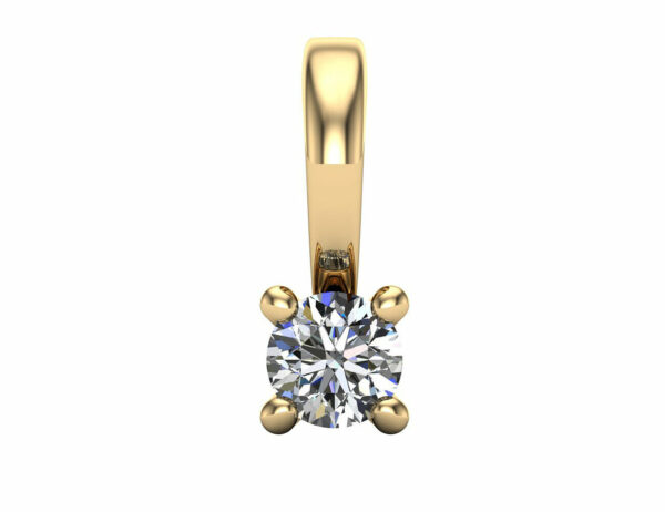 Diamant Solitär Anhänger 585/000 14 K Gelbgold 1 Brillant 0,06 ct