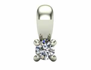 Diamant Solitär Anhänger 585/000 14 K Weißgold 1 Brillant 0,06 ct
