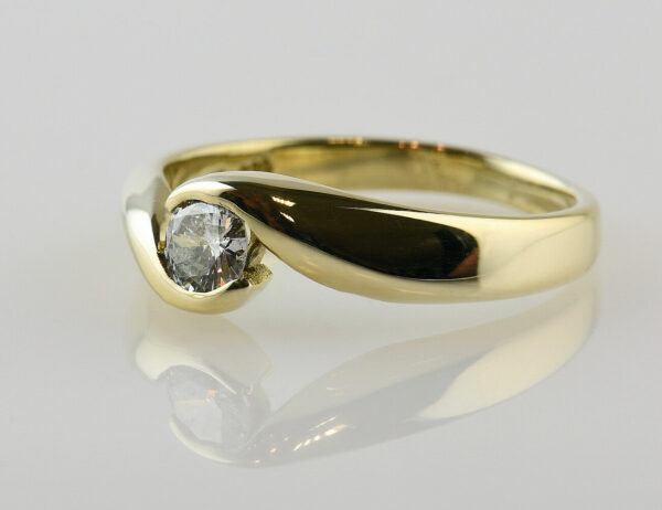 Diamant Solitär Ring 585/000 14 K Gelbgold Brillant 0,26 ct