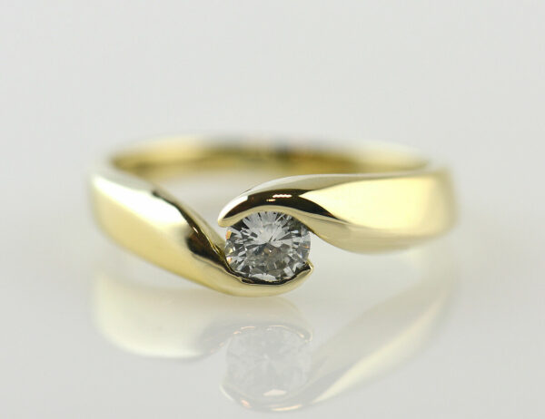 Diamant Solitär Ring 585/000 14 K Gelbgold Brillant 0,26 ct