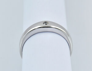 Diamant Solitär Ring 590/00 14 K Weißgold Brillant 0,03 ct