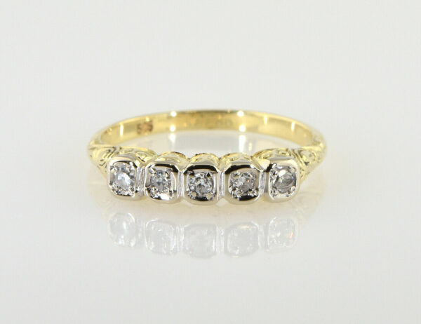 Diamantring 585/000 14 K Gelbgold 4 Diamanten zus. 0,10 ct