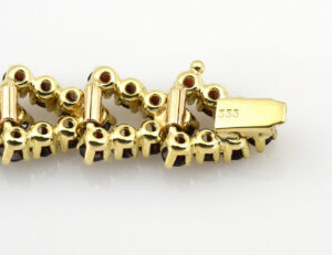 Granat Armband 18,50 cm 333/000 8 K Gelbgold