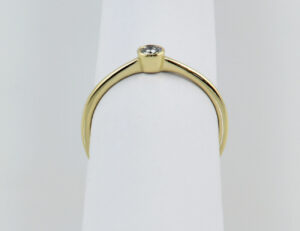 Solitär Diamant Ring 585/000 14 K Gelbgold Brillant 0,17 ct