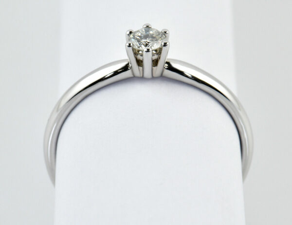 Solitär Diamant Ring 585/000 14 K Weißgold Brillant 0,19 ct