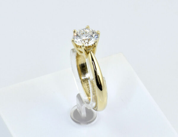 Solitär Ring 585/000 14 K Gelbgold Diamant LG 1,50 ct mit IGI Zertifikat F/VVS2