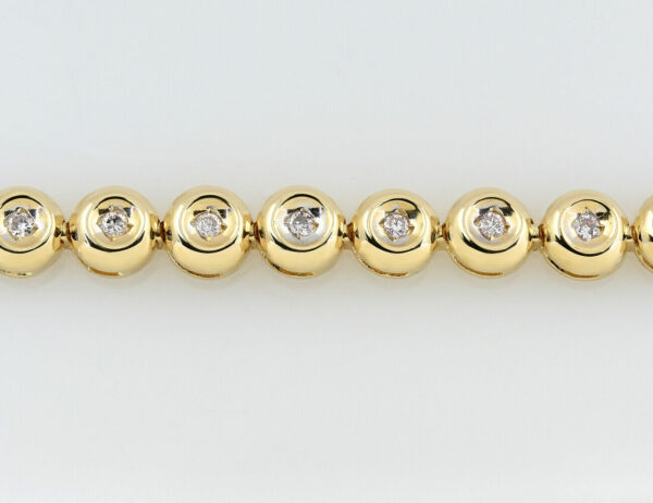 Tennis Armband 585/000 14 K Gelbgold 32 Brillanten zus. 0,32 ct, 17 cm