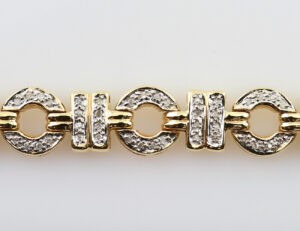 Diamant Armband 585/000 14 K Gelbgold 176 Diamanten zus. 1,75 ct, 18 cm lang
