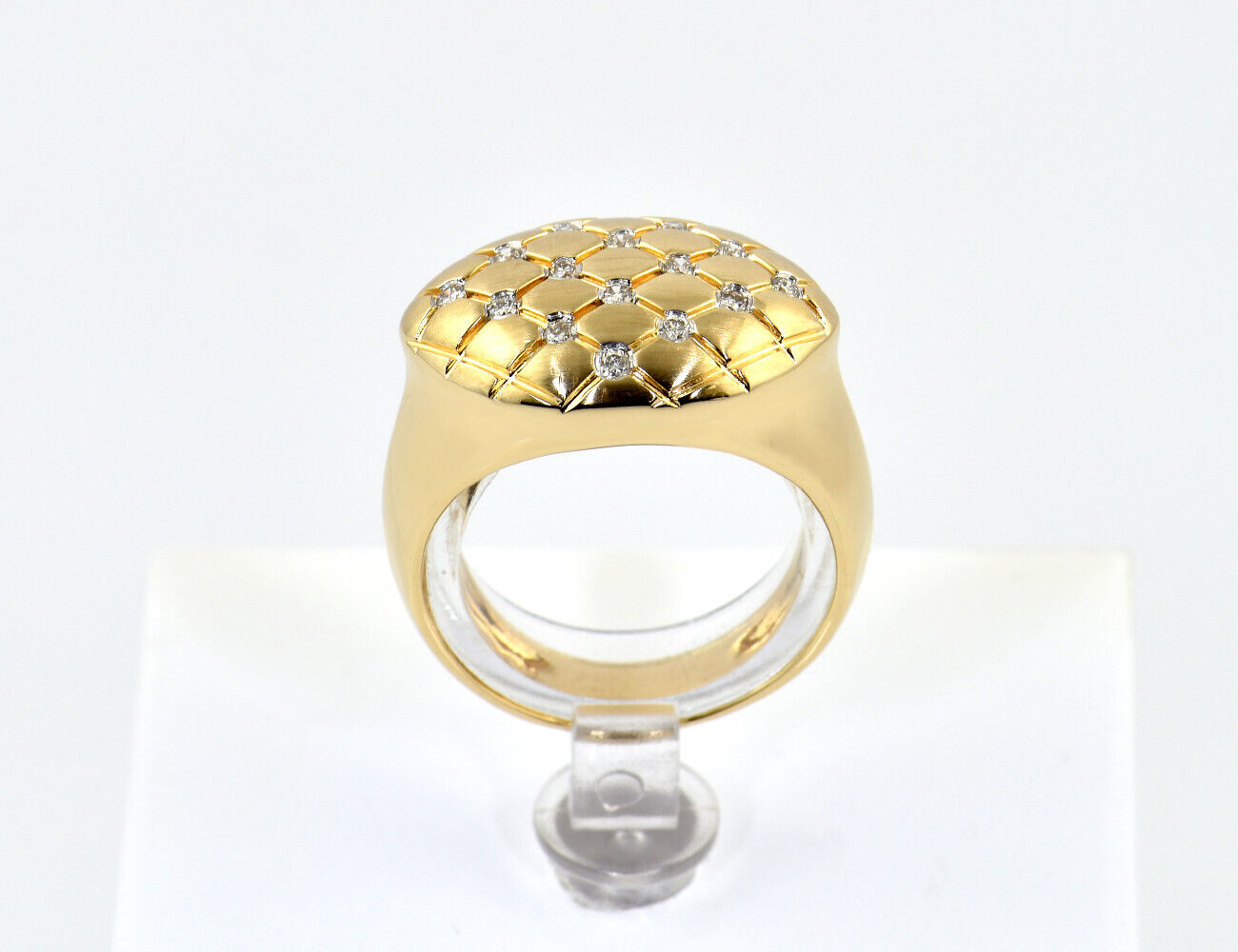 Diamant Ring 585/000 14 K Gelbgold 16 Brillanten zus. 0,24 ct