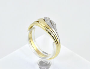 Diamant Ring 585/000 14 K Gelbgold 3 Brillanten zus. 0,07 ct