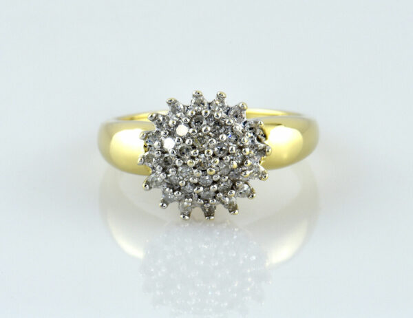 Diamant Ring 585/000 14 K Gelbgold 33 Brillanten zus. 0,50 ct