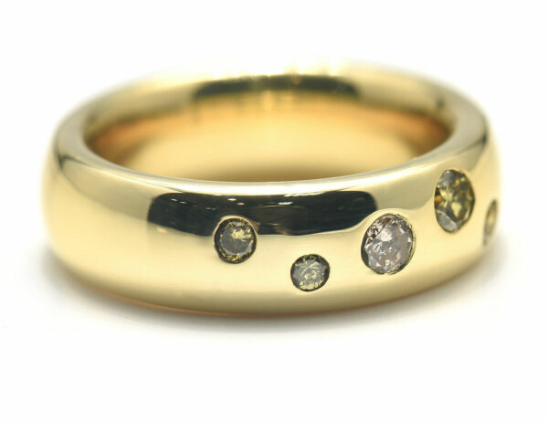 Diamant Ring 750 18 K Gelbgold 5 Brillanten zus. 0,28 ct