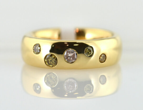 Diamant Ring 750 18 K Gelbgold 5 Brillanten zus. 0,28 ct