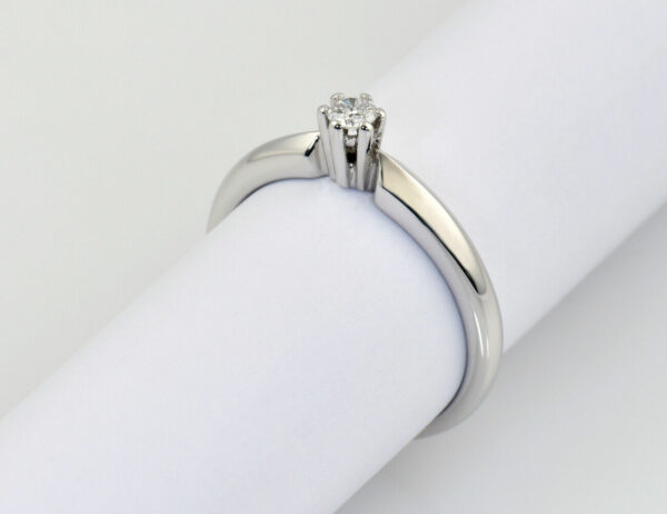 Diamant Solitär Ring 333/000 8 K Weißgold Brillant 0,07 ct