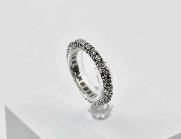 Memoire Diamant Ring 585/000 14 K Weißgold 26 Brillanten zus. 0,75 ct
