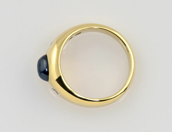 Saphir Diamant Ring 585/000 14 K Gelbgold 2 Brillanten zus. 0,10 ct