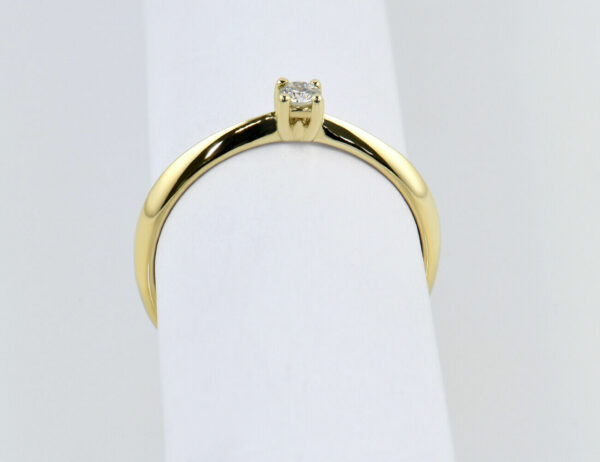 Solitär Diamant Ring 585/000 14 K Gelbgold Brillant 0,10 ct