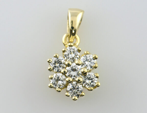 Anhänger Diamant 585/000 14 K Gelbgold 7 Brillanten zus. 0,35 ct