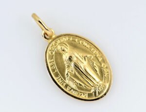 Anhänger "Wundertätige Medaille" 750/000 18 K Gelbgold Gotesmutter Maria