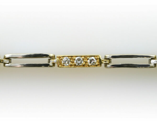 Armband 18 cm 750/000 18 K Weißgold/Gelbgold 30 Diamanten zus. 0,30 ct