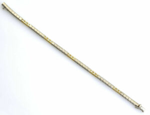 Armband 585/000 14 K Weiß-Gelbgold 15 Brillanten zus. 0,30 ct 18 cm lang