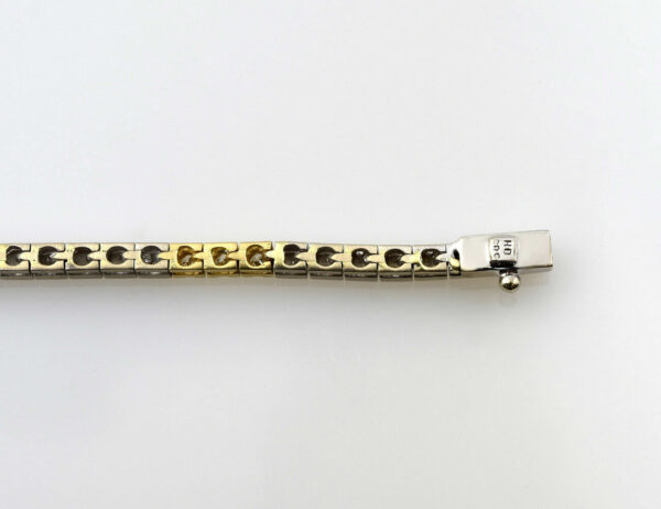 Armband 585/000 14 K Weiß-Gelbgold 15 Brillanten zus. 0,30 ct 18 cm lang