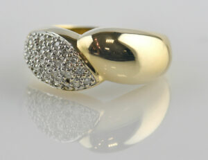 Diamant Ring 585 14 K Gelbgold 27 Brillanten zus. 0,50 ct
