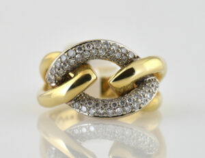 Diamant Ring 585/000 14 K Gelbgold 68 Brillanten zus. 0,69 ct