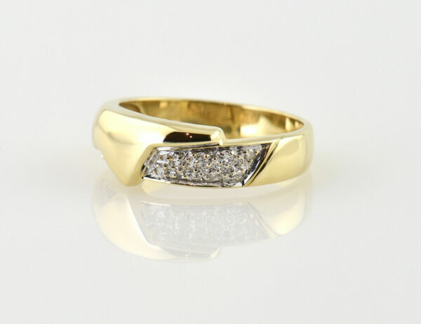 Diamant Ring 585/000 14 K Gelbgold 8 Diamanten zus. 0,08 ct