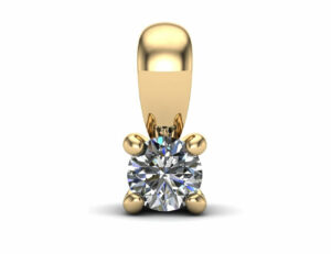Diamant Solitär Anhänger 585/000 14 K Gelbgold 1 Brillant 0,09 ct