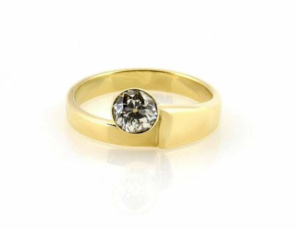 Diamant Solitär Ring 585/000 14 K Gelbgold Altschliffdiamant 0,70 ct