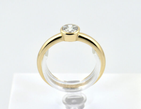 Diamant Solitär Ring 585/000 14 K Gelbgold Brillant 0,52 ct