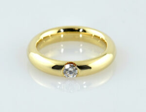 Diamant Solitär Ring 585/000 Gelbgold 14 K Brillant 0,19 ct