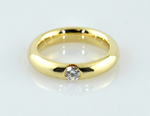 Diamant Solitär Ring 585/000 Gelbgold 14 K Brillant 0,19 ct