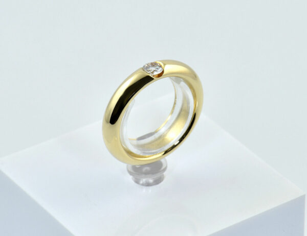 Diamant Solitär Ring 585/000 Gelbgold 14 K Brillant 0,19 ct