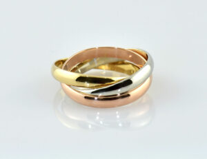 Dreier Ring 750/000 18 K Gold, Tricolor