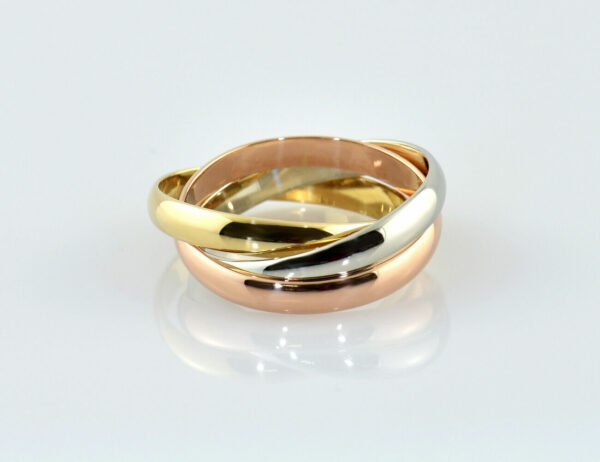 Dreier Ring 750/000 18 K Gold, Tricolor