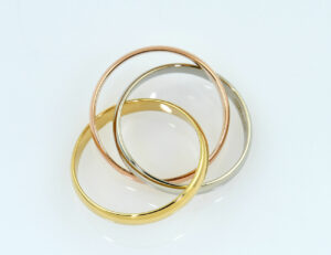 Dreier Ring 750/000 18 K Gold, Tricolor