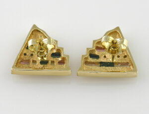 Ohrstecker Turmalin Morganit 585/000 14 K Gelbgold 8 Diamanten zus. 0,08 ct