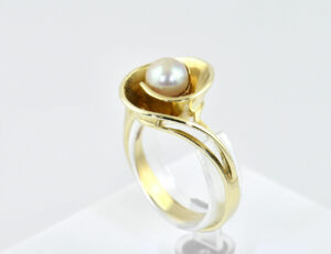 Ring Akoya-Perle 585/000 14 K Gelbgold