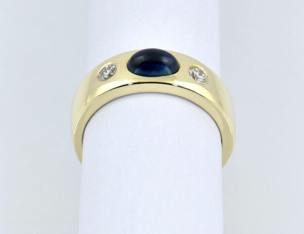 Saphir Diamant Ring 585/000 14 K Gelbgold 2 Brillanten zus. 0,12 ct