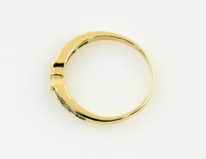 Smaragd Diamant Ring 750/000 18 K Gelbgold 2 Brillanten zus. 0,07 ct