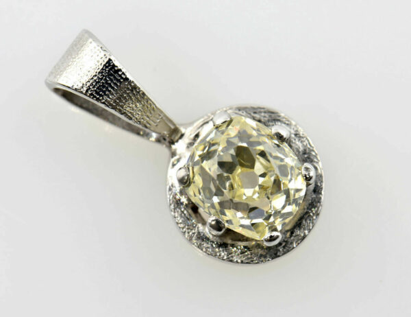 Solitär Anhänger Diamant 585/000 14 K Weißgold Diamant 0,65 ct