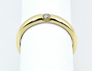 Solitär Diamant Ring 585/000 14 K Gelbgold Brillant 0,06 ct