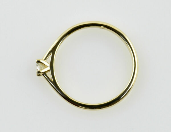 Solitär Diamant Ring 585/000 14 K Gelbgold Brillant 0,11 ct